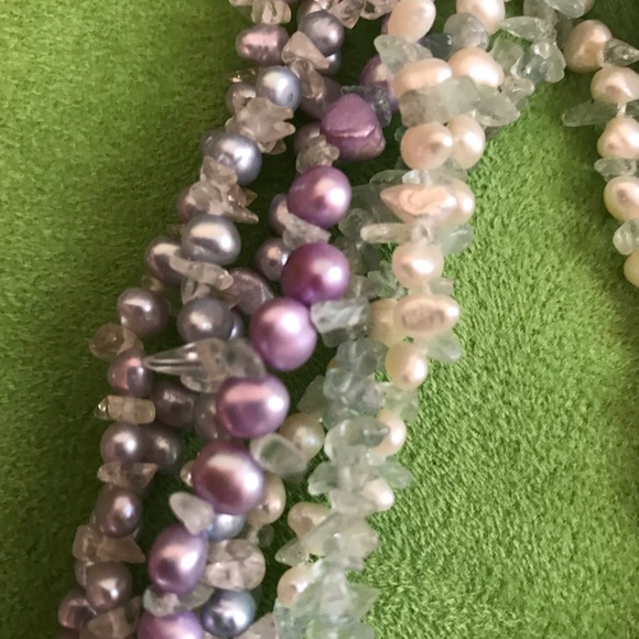 Freshwater pearl and Aquamarine necklace - Picture 2 of 7